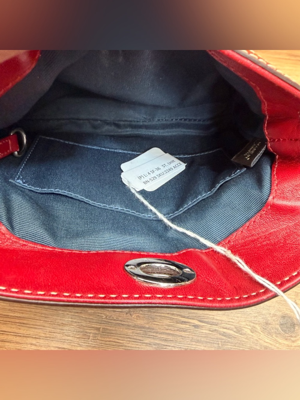 Coach Red Patent Leather Turnlock Wristlet - Picture 6 of 6